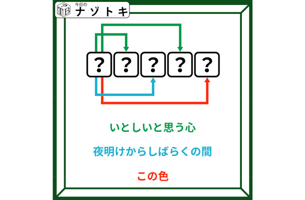 クイズです！「３つの単語から5文字の単語を導こう」いとしいと思う心とは？【難易度LV３.・中辛】
