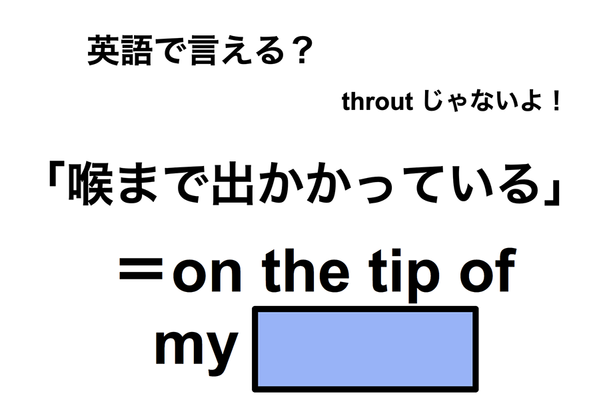 英語で「喉まで出かかっている」は何て言う？