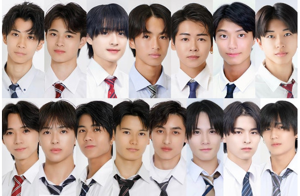 「男子高生ミスターコン2025」ファイナリスト/(上段左から)小川永真、西小路侑汰、倉田琉偉、楢崎悠亮、清田優翔、榎田一王、菊地脩椰(下段左から)大橋光、曽根凌輔、安藤志音、谷本晴、吹澤輝、江畑皇之介、山口凌摩、三浦斗空(提供写真)