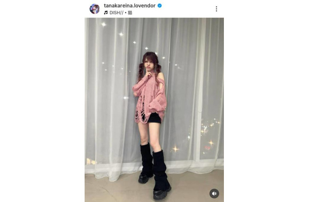 田中れいな、ほっそり美肩＆美脚の肌見せコーデをファン絶賛「かわいい天使」「スタイルいい」