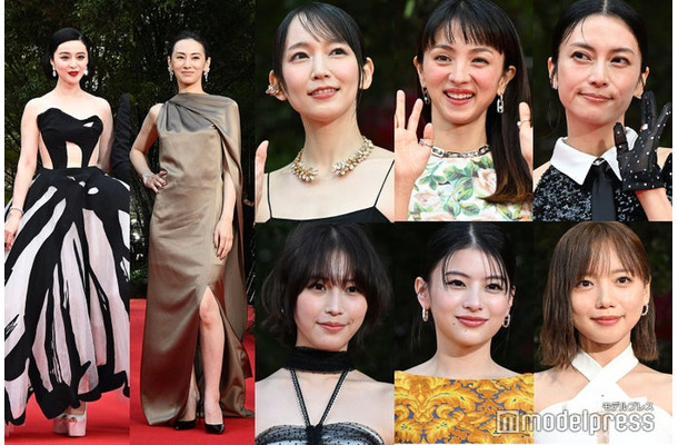 (左上から時計回りに)ファン・ビンビン、北川景子、吉岡里帆、満島ひかり、柴咲コウ、齊藤京子、出口夏希、南沙良(C)モデルプレス