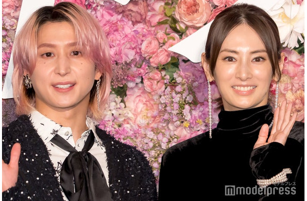 映画「ナイトフラワー」完成披露試写会舞台あいさつに出席した佐久間大介、北川景子(C)モデルプレス