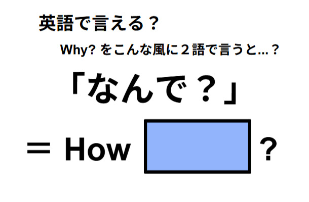 英語で「なんで？」は何て言う？