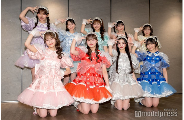 MORE STAR(後列左から)萩田そら、高梨ゆな、鈴木花梨、新井心菜、笹原なな花(前列左から)森田あみ、山本るしあ、中山こはく、遠藤まりん((C)モデルプレス
