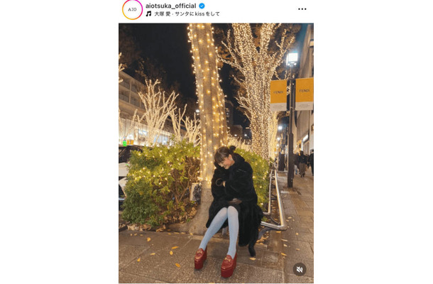 「デートしたい」大塚愛、笑顔を見せたイルミネーション満喫SHOTに反響「天使いる」