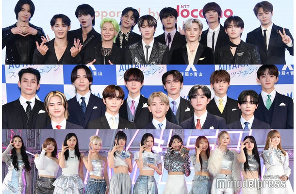 （上段から）JO1、INI、ME:I（C）モデルプレス