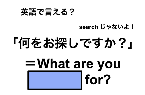 英語で「何をお探しですか?」は何て言う?