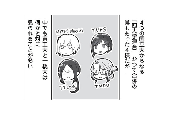 【四大学連合】合併の話が出たり、以前していたり… 複雑な感情は「東大」にも向いている!?【擬人化マンガ 大学あるあるこれくしょん #2】