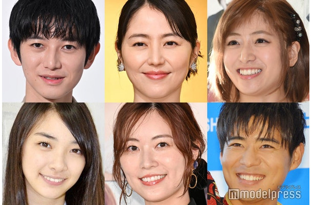 (左上から時計回りに)本郷奏多、長澤まさみ、南沢奈央、辻本達規、松井珠理奈、田中日奈子(C)モデルプレス