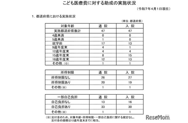 都道府県における実施状況