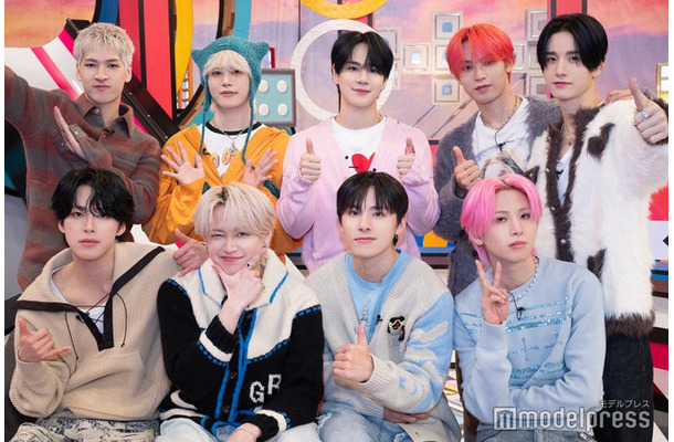 モデルプレスのインタビューに応じたJO1(上段左から時計回りに)金城碧海、木全翔也、豆原一成、與那城奨、佐藤景瑚、川尻蓮、川西拓実、白岩瑠姫、河野純喜(C)モデルプレス