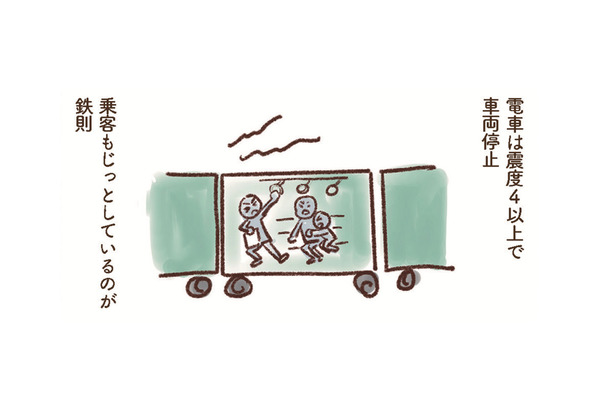 通勤通学時、電車で地震が発生したら…ホームより「電車の中」の方が安全?!【大切な「いのち」と「お金」を守る マンガ 防災&防犯ブック #９】