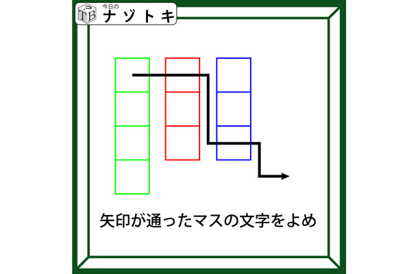 クイズです！「矢印が通ったマスの文字をよめ」解けたと思って油断しないでね！【難易度LV４.・辛口】