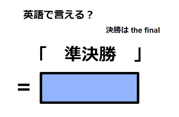 英語で「準決勝」は何て言う?