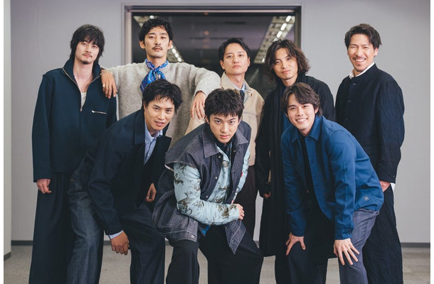 (後列左から)栁俊太郎、上杉柊平、藤原季節、宮崎秋人、岩永ひひお(前列左から)鈴木伸之、山田裕貴、細田佳央太(C)THE SEVEN/撮影:ENO