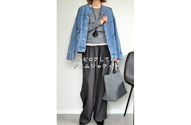 GUの「シアーＴ」は今が買い！デニムジャケットを品よく着こなす大人の春色レイヤード【40代の毎日コーデ】