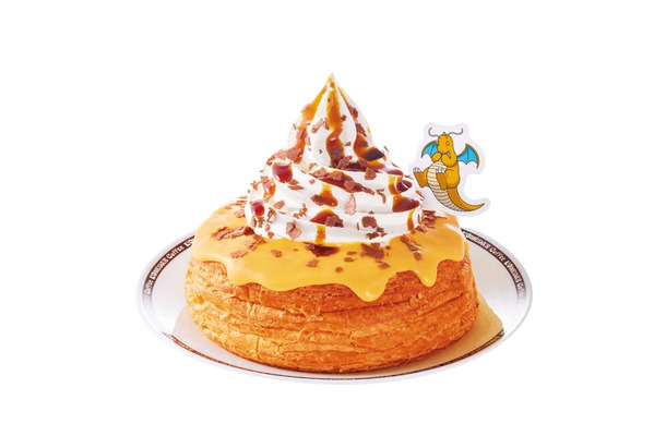 【コメダ珈琲店・おかげ庵】カイリューのシロノワール カスタードプリン(提供写真)