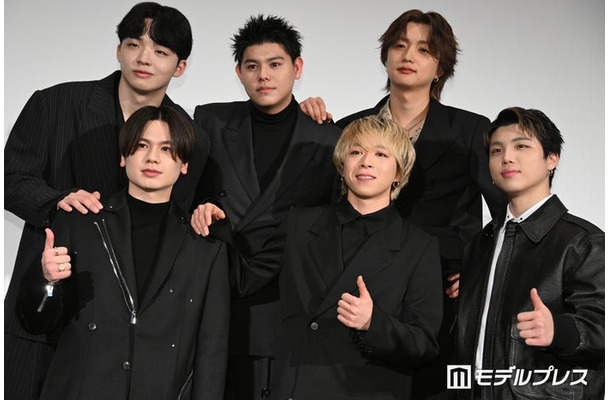 BE:FIRST／（上段左から）RYUHEI（リュウヘイ）、LEO（レオ）、JUNON（ジュノン）（下段左から）SOTA（ソウタ）、MANATO（マナト）、SHUNTO（シュント）（C）モデルプレス