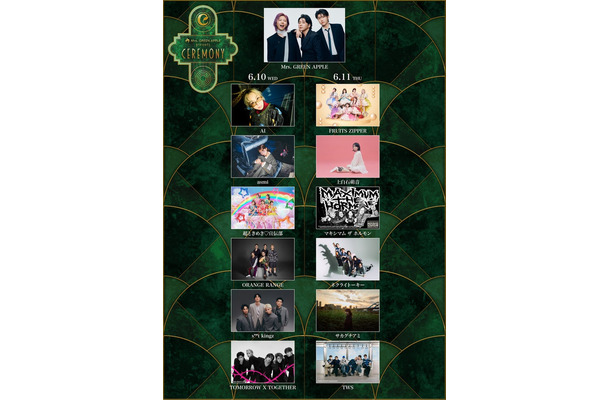 「CEREMONY 2026」出演者（提供写真）