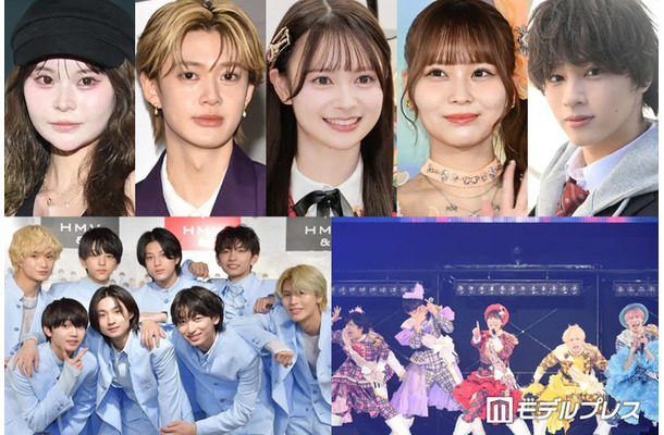 (上段左から)さくら、小川史記、伊藤百花、大場花菜、森本陸斗(下段左から)ICEx、パンダドラゴン