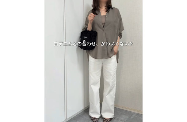 GU【シアーシャツ】、大人は何色がいい？腕やお腹をカバーしながら涼しくて軽い、初夏の羽織りの最適解【40代の毎日コーデ】