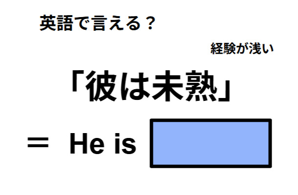 英語で「彼は未熟」は何て言う?