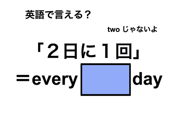 英語で「2日に1回」は何て言う?
