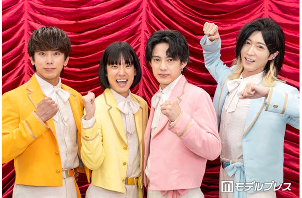 「冠モナキ」囲み取材会2登場したじん、おヨネ、ケンケン、サカイJr.／モナキ（C）モデルプレス