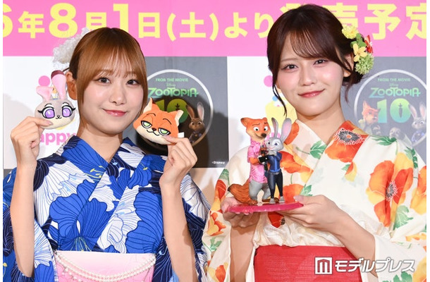 「Happyくじ『ズートピア』10thアニバーサリー商品発表会」に出席した瀧脇笙古、高松瞳（C）モデルプレス