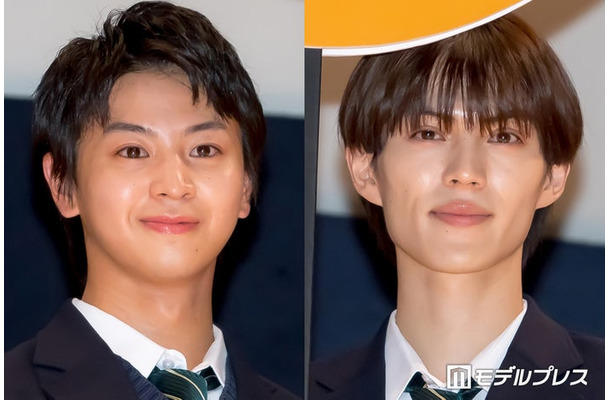 ドラマ「修学旅行で仲良くないグループに入りました」ファンミーティングに出席した藤本洸大と簡秀吉（C）モデルプレス