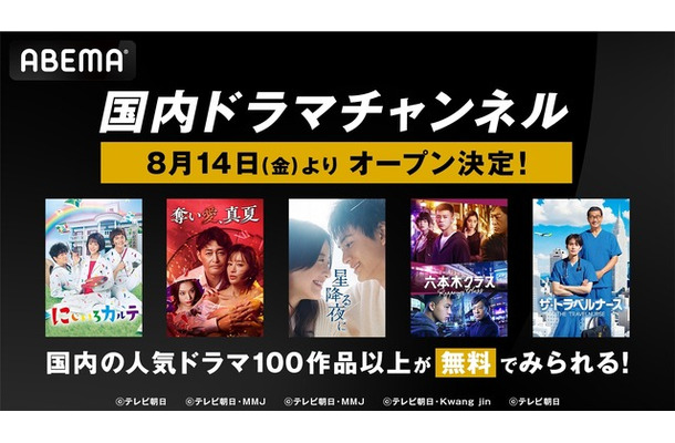 「国内ドラマチャンネル」（C）AbemaTV, Inc.
