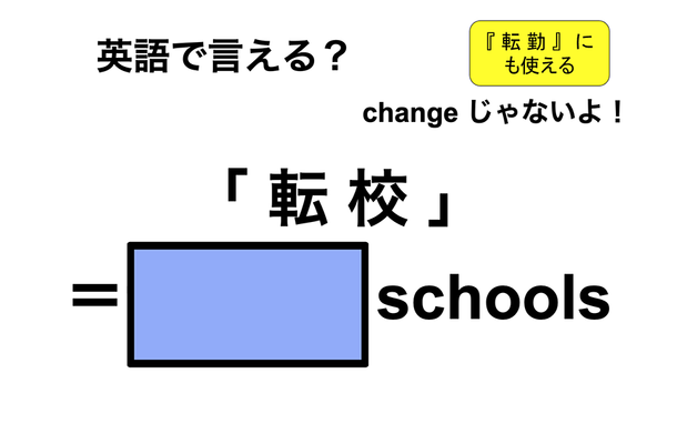 英語で「転校」は何て言う?