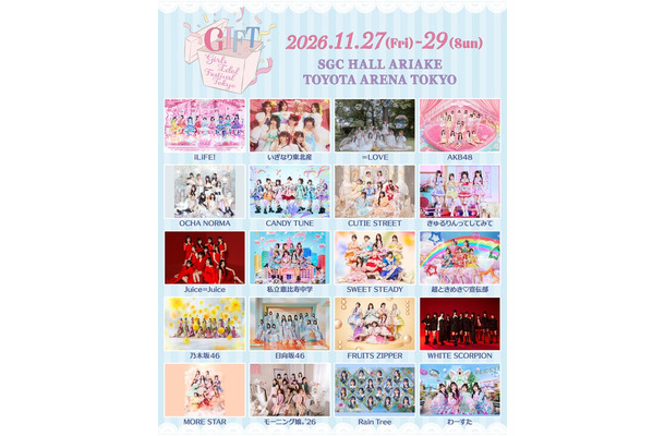 「GIFT〜Girls Idol Festival Tokyo〜」出演アーティスト(提供写真)
