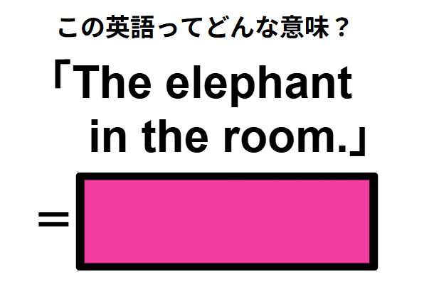 この英語ってどんな意味?「The elephant in the room.」