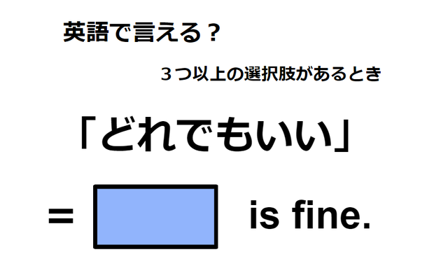 英語で「どれでもいい」は何て言う?
