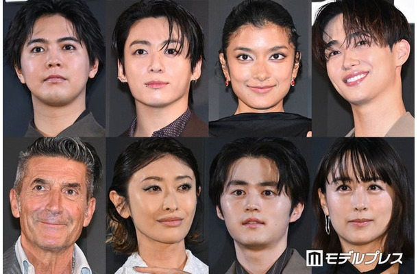 （上段左から時計回り）片寄涼太、ジョングク、ローラ、野村康太、山本美月、鈴鹿央士、山田優、パンツェッタ・ジローラモ（C）モデルプレス