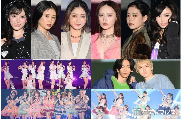 （上段）矢吹奈子、佐々木心菜、池田美優、立花琴未、なごみ、長浜広奈（中段）≒JOY、船津稜雅＆村田祐基、（下段）CANDY TUNE、CUTIE STREET（C）モデルプレス