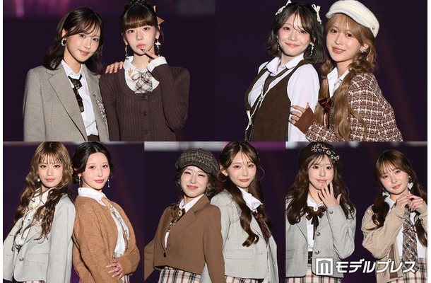 （上段左から）きほ＆りり、あむ＆ななにー（下段左から）うさ＆ももか、けい＆ひまり、桜咲みお＆にいな（C）モデルプレス