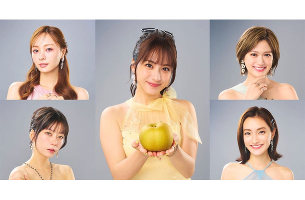（左上から時計回りに）梅澤美波、平祐奈、小西桜子、浅見姫香、佐藤菫（C）茅原クレセ／小学館／DMM TV