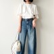 二の腕カバーと透け防止を両立！大人が選びたい白Ｔの今っぽい着こなし【40代の毎日コーデ】