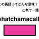 この英語ってどんな意味？「whatchamacallit」