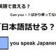 英語で「日本語話せる？」は何て言う？