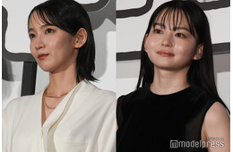 吉岡里帆、デコルテちら見せ 山田杏奈は透け素材で色気漂う 対照的なドレス姿で美スタイル披露【正体】