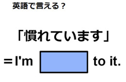 英語で「慣れています」はなんて言う？