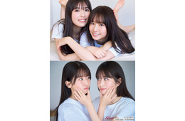 乃木坂46小川彩＆菅原咲月、見つめ合い密着 初ペアグラビアで「ヤンマガ」登場