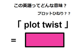 この英語ってどんな意味？「 plot twist 」