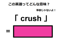 この英語ってどんな意味？「crush」