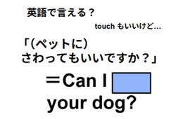 英語でどう言う？「(ペットに)さわってもいいですか？」