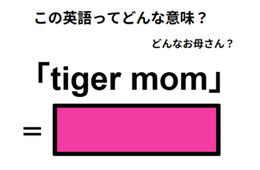 この英語ってどんな意味？「tiger mom」