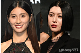 土屋太鳳、背中ざっくり変形ドレス姿披露 三吉彩花は透けタイツから美脚大胆見せ【「今際の国のアリス」シーズン3】